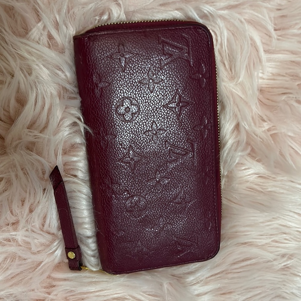 LOUIS VUITTON EMPREINTE ZIPPY LONG BURGUNDY MONOGRAM WALLET